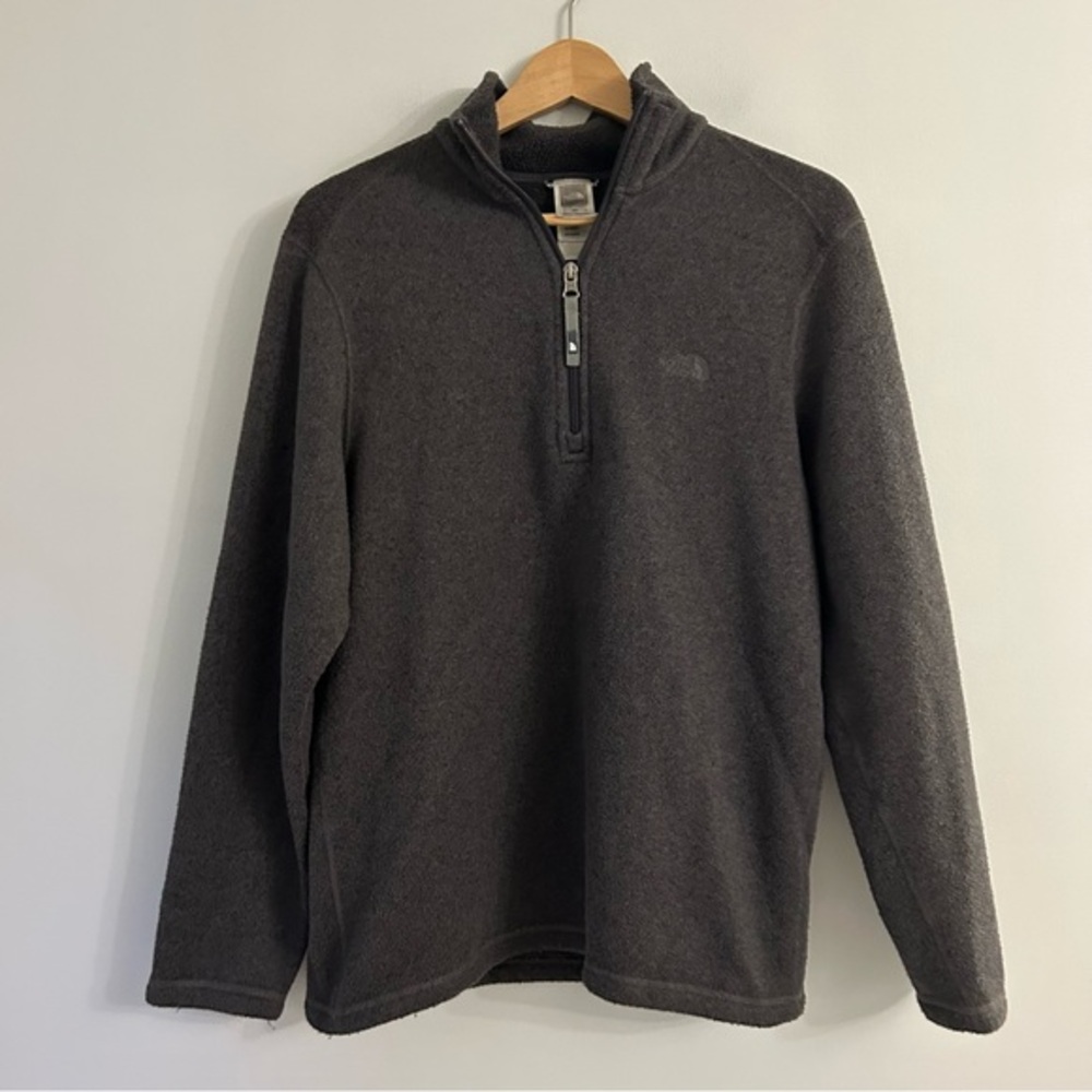 The North Face Men’s Black Grey Knit 1/4‎ Zip Pullover